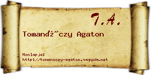 Tomanóczy Agaton névjegykártya